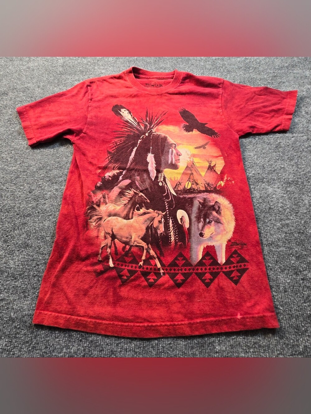The Mountain Native American Museum of the Cherokee Wolf & Horse Lg Graphic Tee